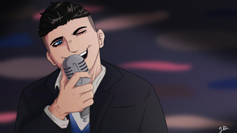 A man singing